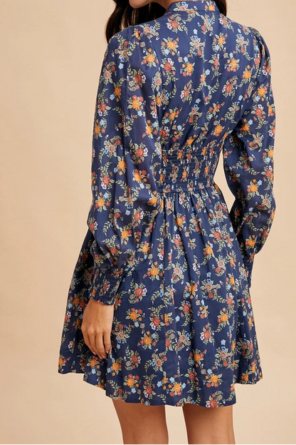 Long Sleeve Floral Mini Dress