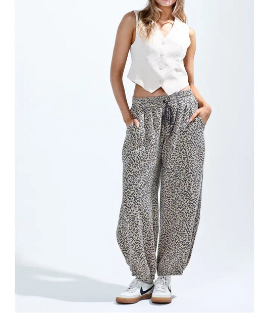 Leopard Print Sweat Pants - Brazos Avenue Market 