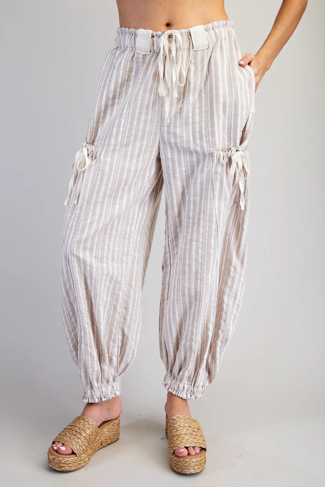 Soft Washed Striped Jogger Pants - Brazos Avenue Market 