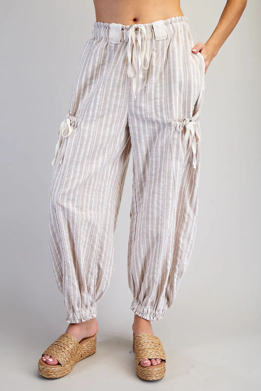 Soft Washed Striped Jogger Pants - Brazos Avenue Market 