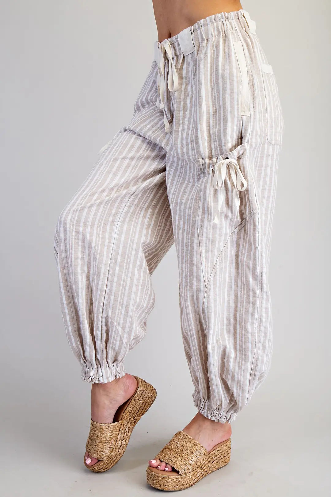 Soft Washed Striped Jogger Pants - Brazos Avenue Market 