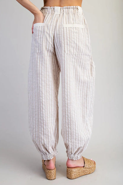 Soft Washed Striped Jogger Pants - Brazos Avenue Market 