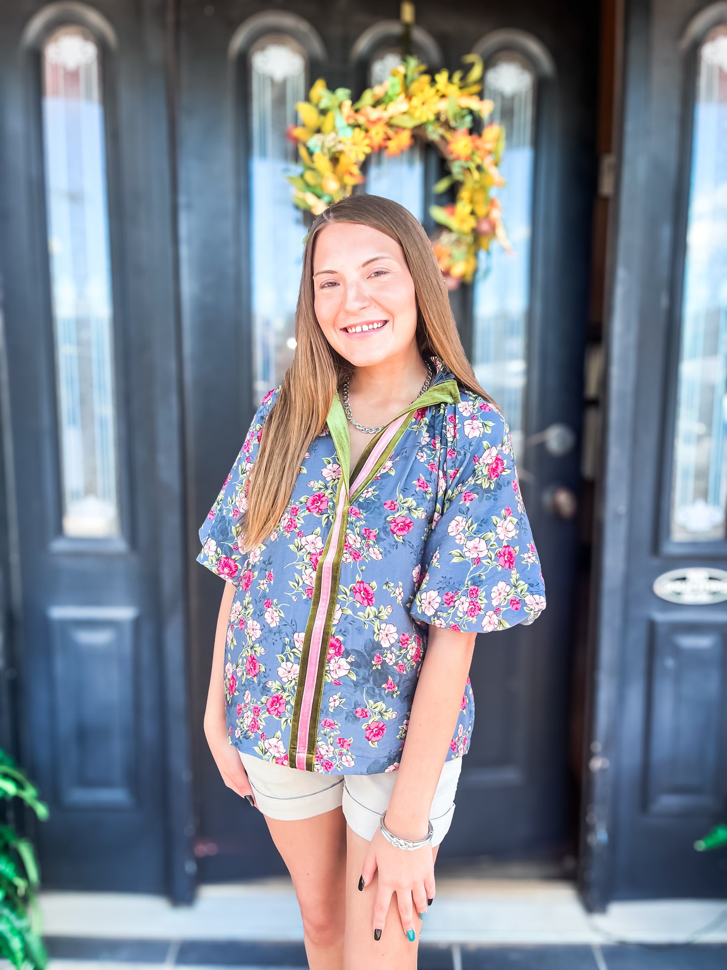 Charming Petals Top - Brazos Avenue Market 