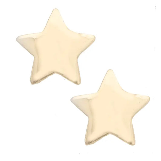 Classic Star Stud Earrings in Shiny Gold - Brazos Avenue Market 