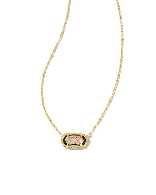 Elisa Texas Necklace - Gold Abalone Shell - Brazos Avenue Market 