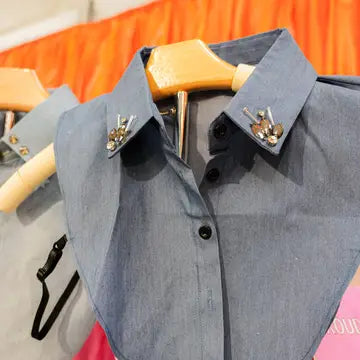 Diamond Studded Detachable Shirt Collar - Brazos Avenue Market 