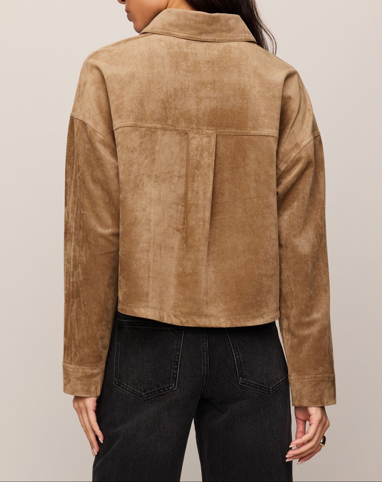 All Day Cropped Suede Jacket