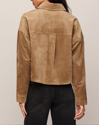 All Day Cropped Suede Jacket