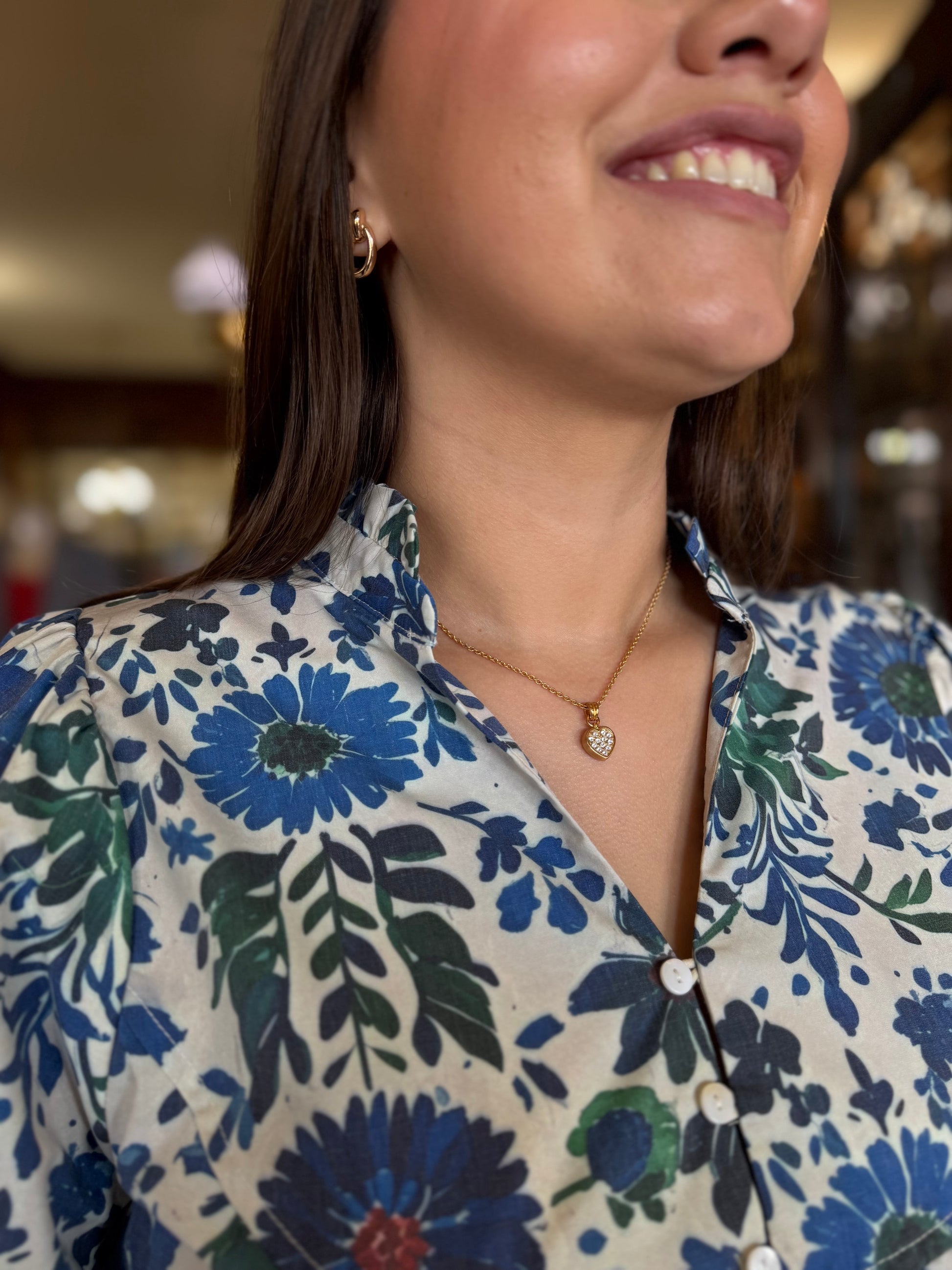 Fringe Detailed Floral Print Top - Brazos Avenue Market 