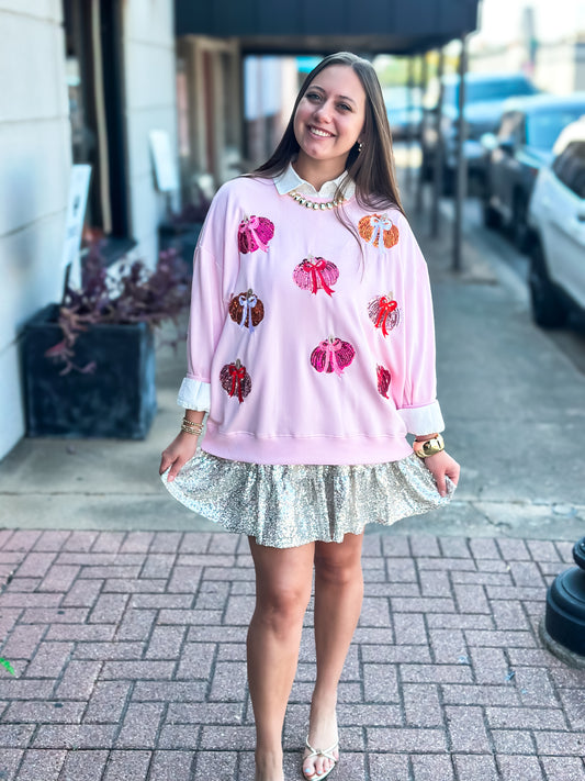 Sarah Sweatshirt Pumpkin Bows - Brazos Avenue Market 