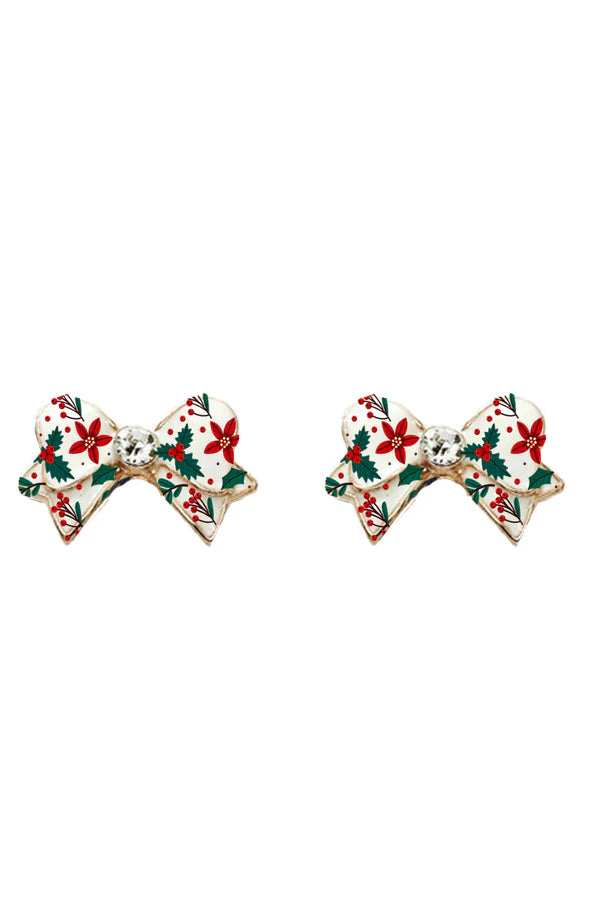 White Bow Stud Earring - Brazos Avenue Market 