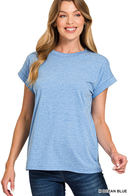 Cotton Folded Sleeve T-Shirt - Brazos Avenue Market 