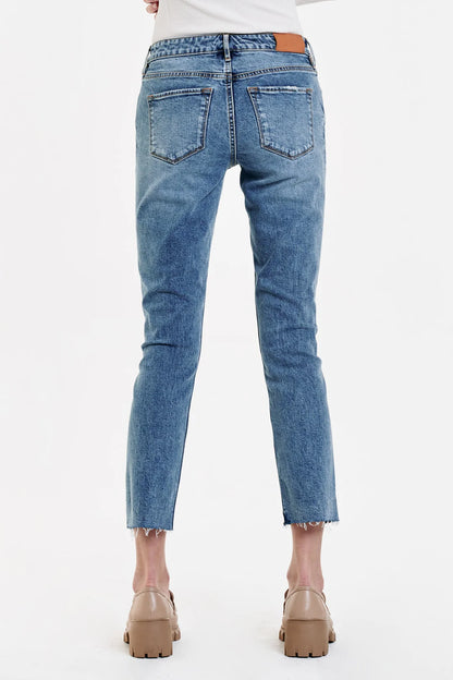 BLAIRE HIGH RISE ANKLE SLIM STRAIGHT JEANS LYON
