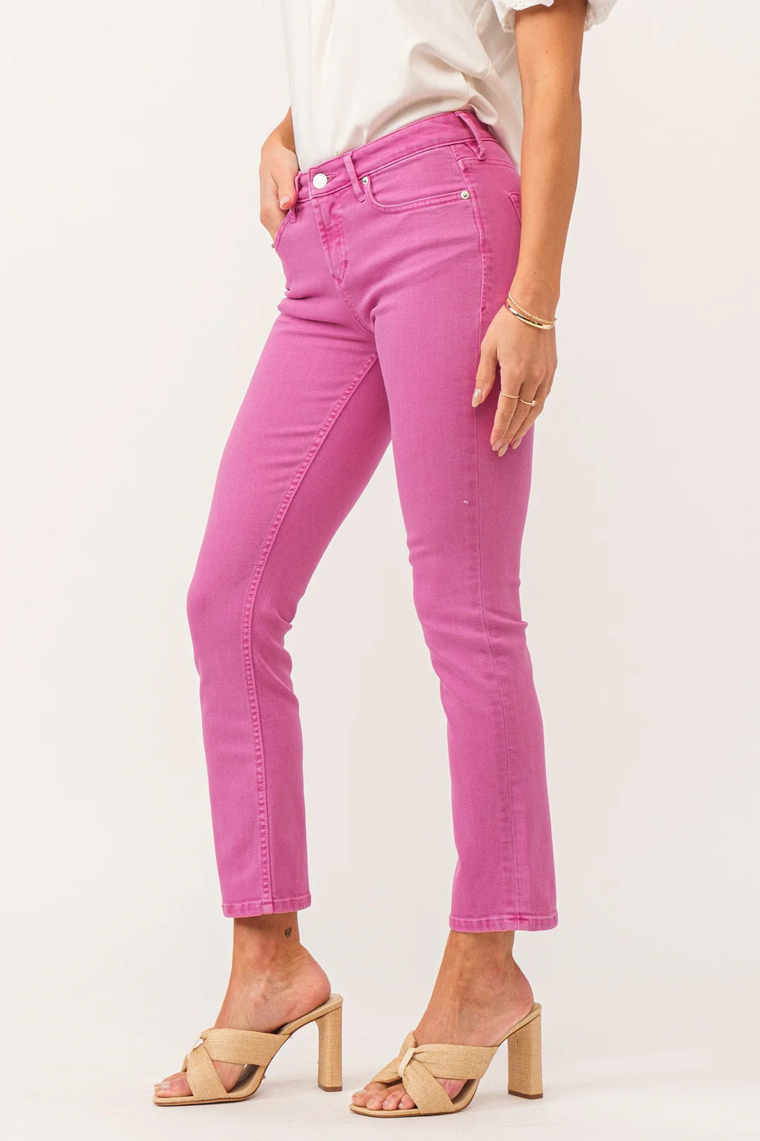 Dear John Blaire Mid Rise Jeans - Pink Carnation - Brazos Avenue Market 