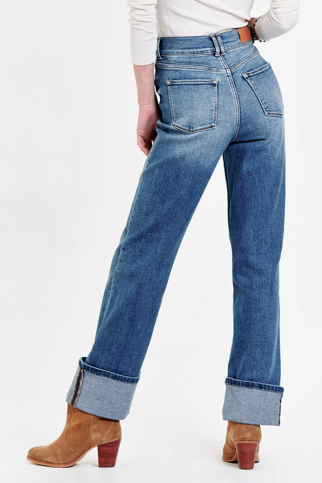 Dear John HOLLY SUPER HIGH RISE CUFFED STRAIGHT JEANS JUSTICE