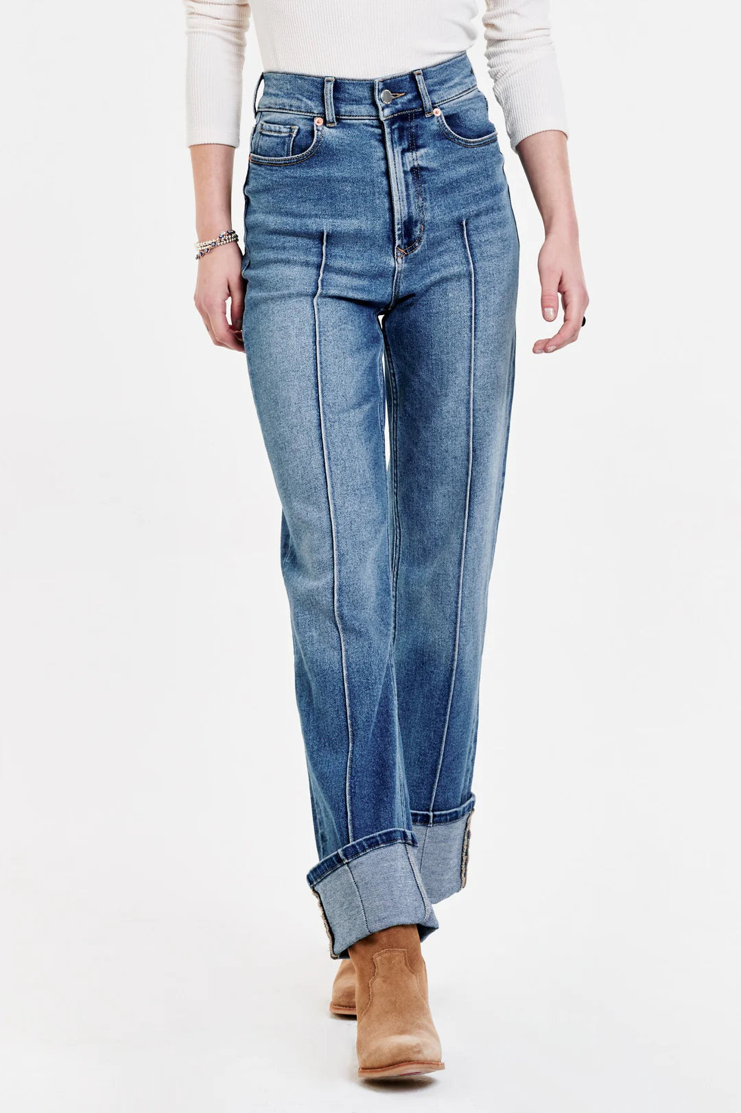Dear John HOLLY SUPER HIGH RISE CUFFED STRAIGHT JEANS JUSTICE