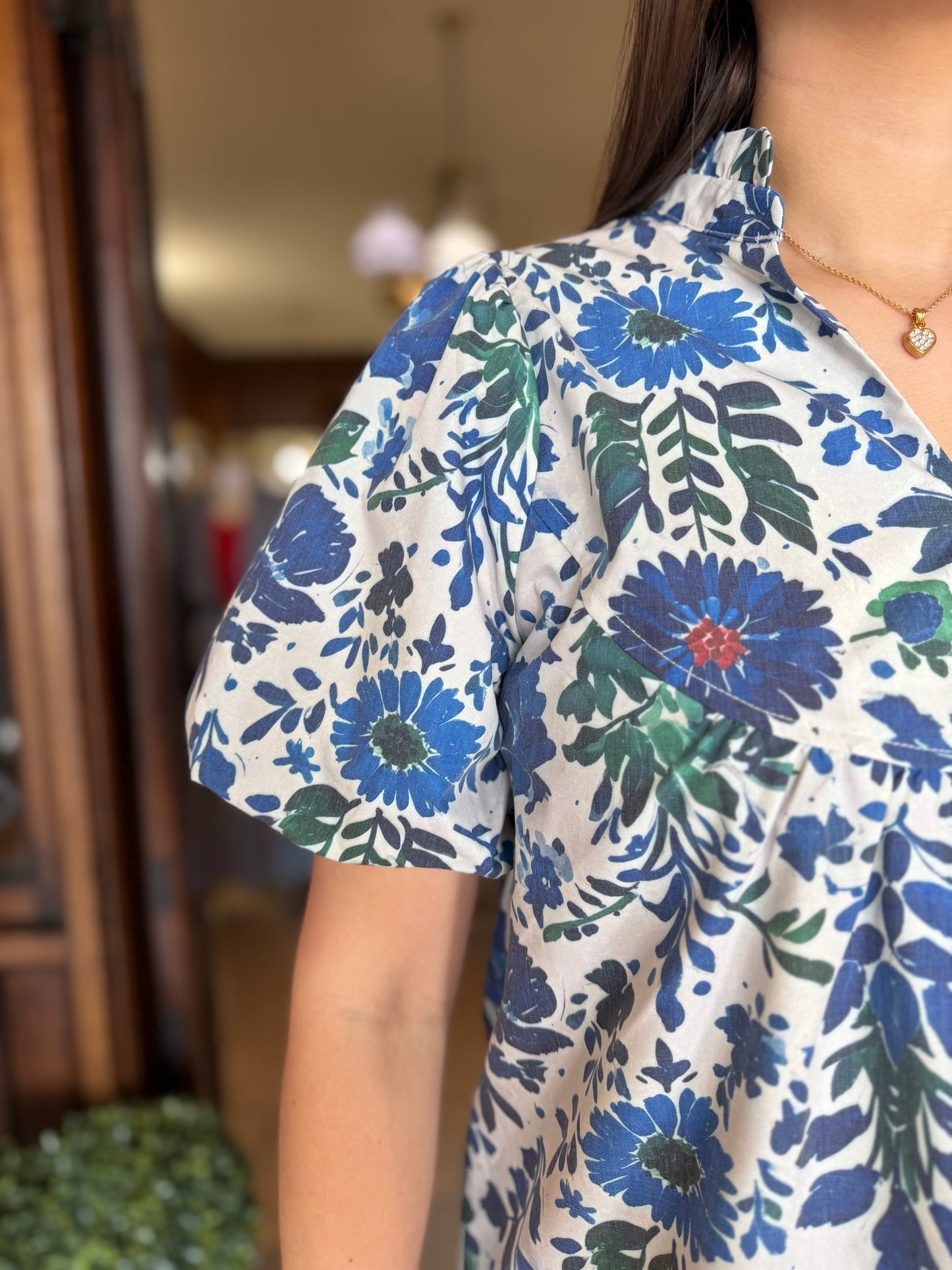 Fringe Detailed Floral Print Top - Brazos Avenue Market 