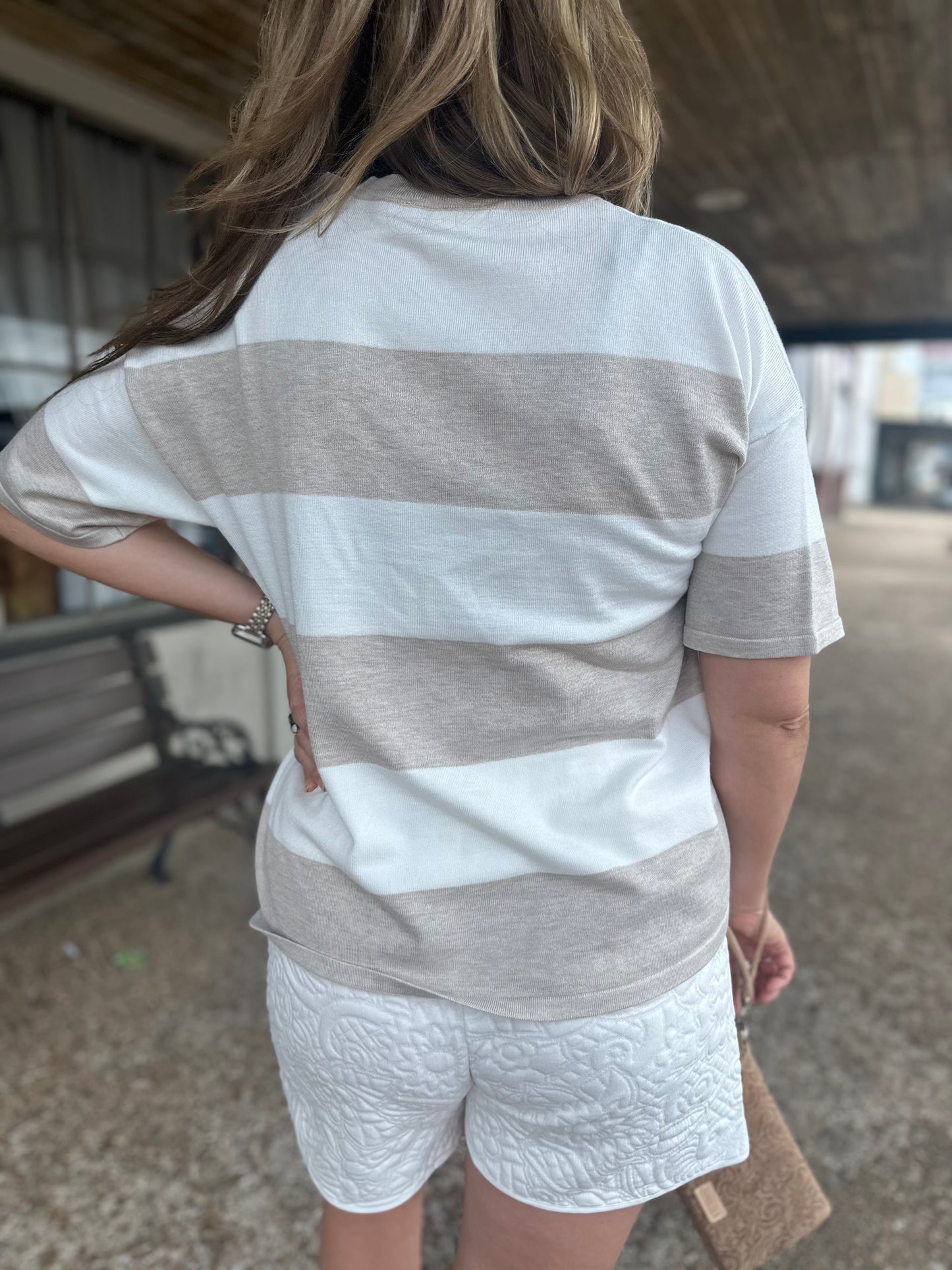 White Quilted Shorts - Brazos Avenue Market 