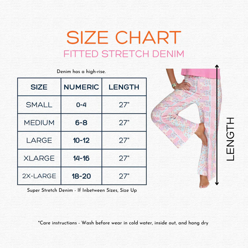 Big Polka Dot Stretchy Blush Denim - Brazos Avenue Market 