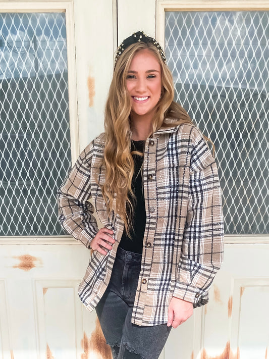 Plaid Jacket With Sequins