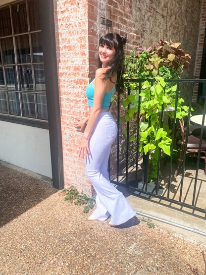 White Stretchy Bell Bottoms