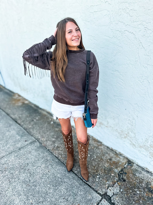 Marian Fringe Top - Brazos Avenue Market 