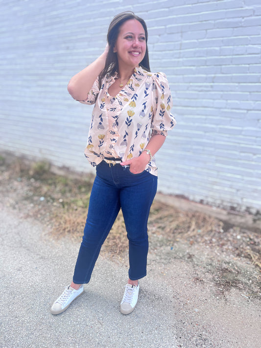 Golden Meadow Blouse - Brazos Avenue Market 