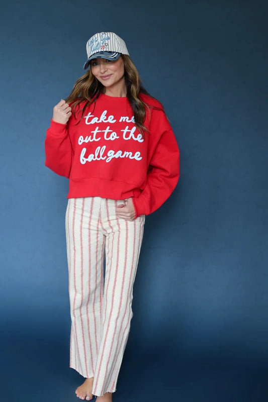 Baseball Stretchy Denim Pants - Brazos Avenue Market 