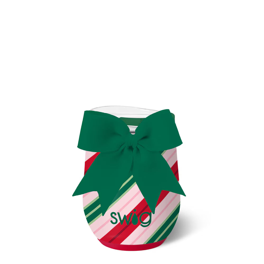 Candy Cane Lane Stemless Wine Cup 12oz - Brazos Avenue Market 