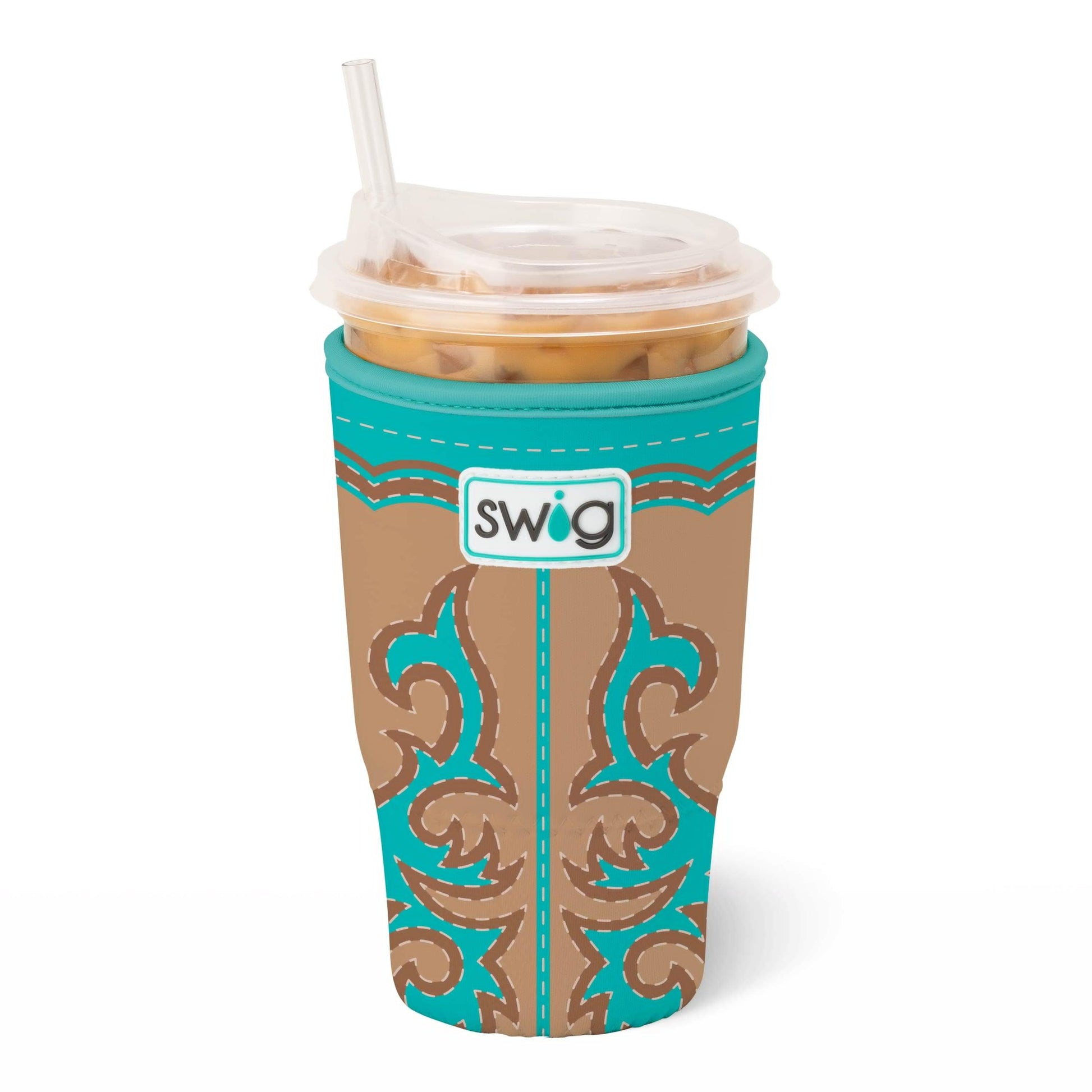 Boot Scootin' Turquoise Iced Cup Coolie - Brazos Avenue Market 