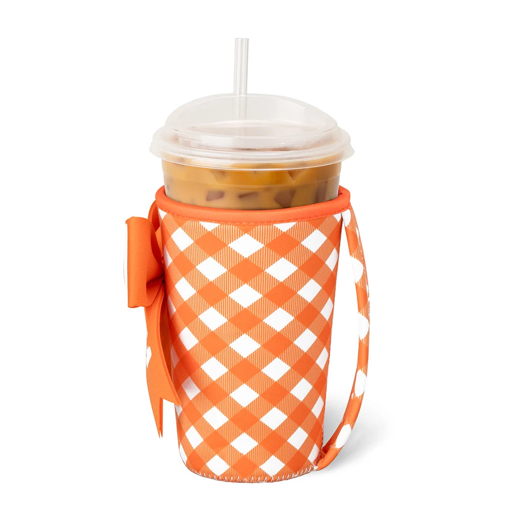 Medium Iced Cup Collie - Orange Gingham