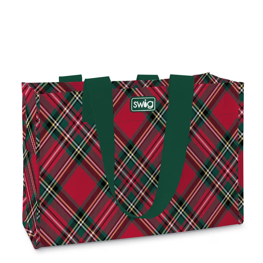 Christmas Plaid Reusable Gift Bag (Large) - Brazos Avenue Market 