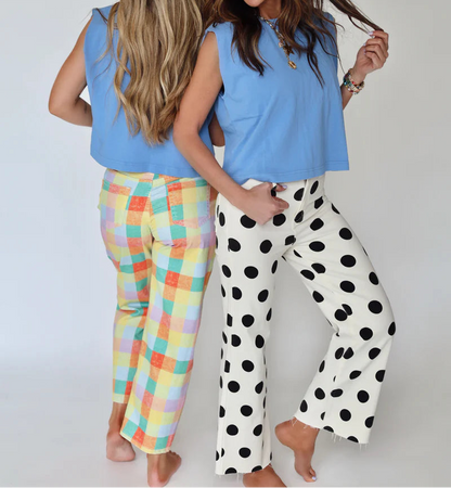 Madras Plaid Barrel Pants - Brazos Avenue Market 