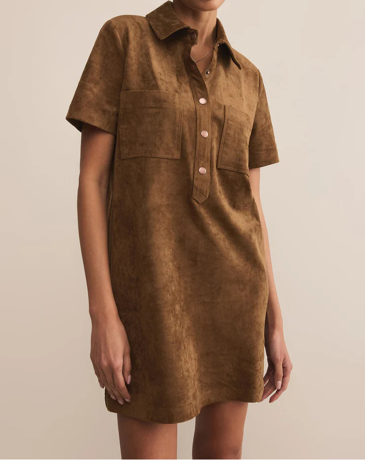 Sydney Suede Mini Dress - Brazos Avenue Market 