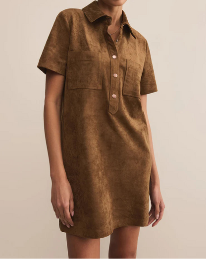 Sydney Suede Mini Dress - Brazos Avenue Market 