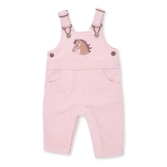 Veiled Pink Corduroy - Uni Old School Overall with Horse Applique