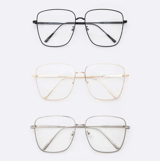 Oversize Clear Lens Optical Glasses Set