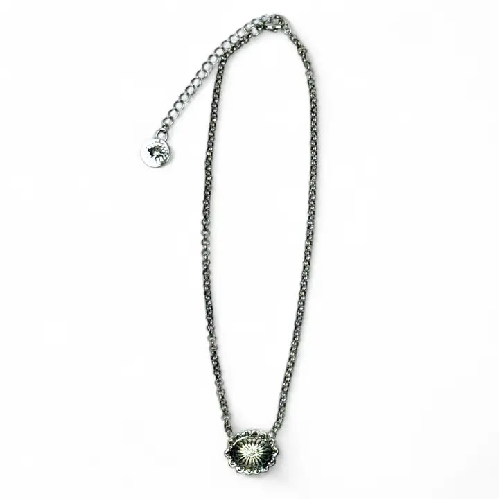 15" 18K Gold Plated Dainty Concho Necklace - Brazos Avenue Market 