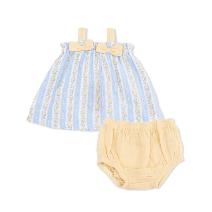 Odalys Floral Stripe - Top with Bows and Ruffle Leg Bloomer - Brazos Avenue Market 