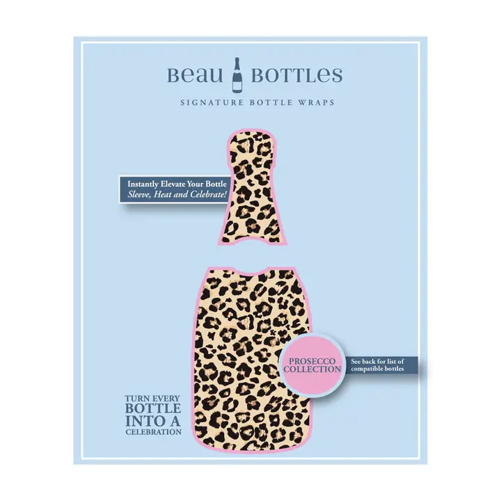 Beau Bottles Tan Leopard - Prosecco Collection