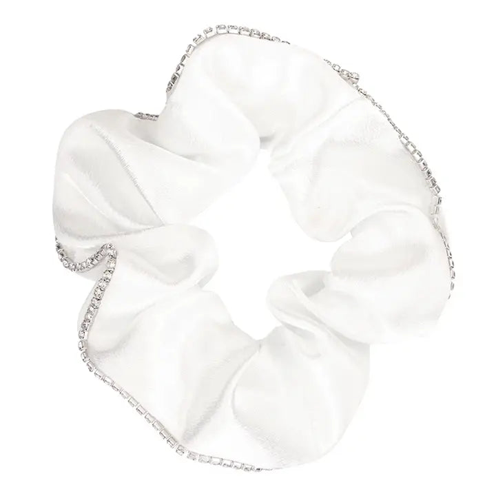 Satin Rhinestone Lined Scrunchie - Brazos Avenue Market 