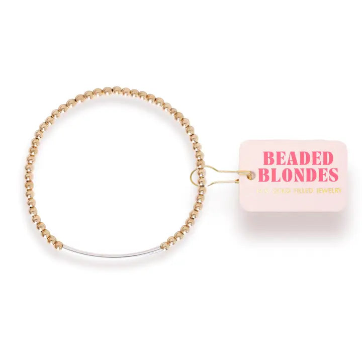 Bar Bracelet in Gold with Silver - Brazos Avenue Market 
