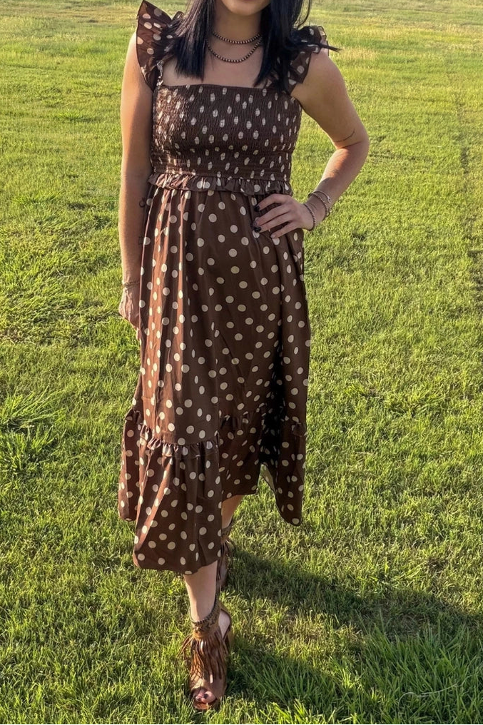Mocha Dot Dress