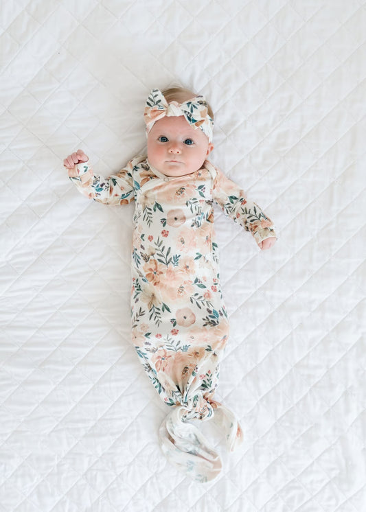 Autumn Newborn Knotted Gown - Brazos Avenue Market 
