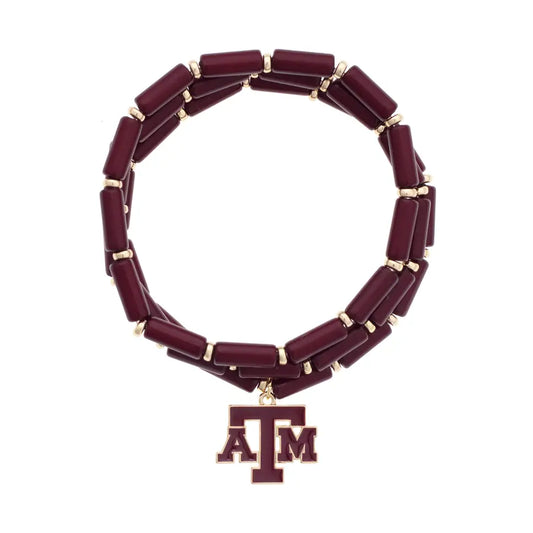 Texas A&M Aggies Logo Beaded Bracelet Set of 3