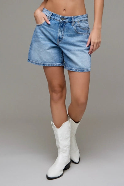 Hidden Jeans Medium Wash Barrel Shorts - Brazos Avenue Market 