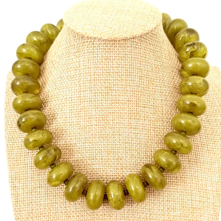 Oversized Rondelle Beaded Necklace