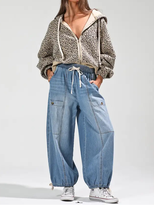 Leopard Print Contrast Rib Jacket - Brazos Avenue Market 