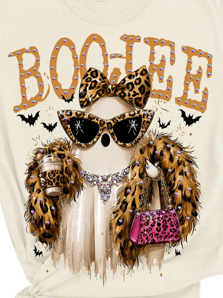 Boo-Jee Ghost Blingy Rhinestone Graphic Tee