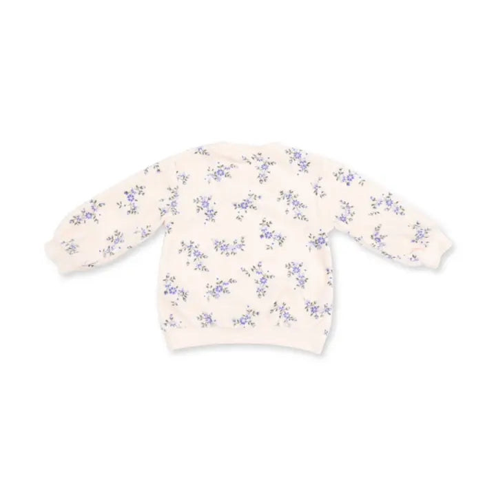 Sweet Hanna Floral Velour - Oversized Sweatshirt and Wide Leg Pant